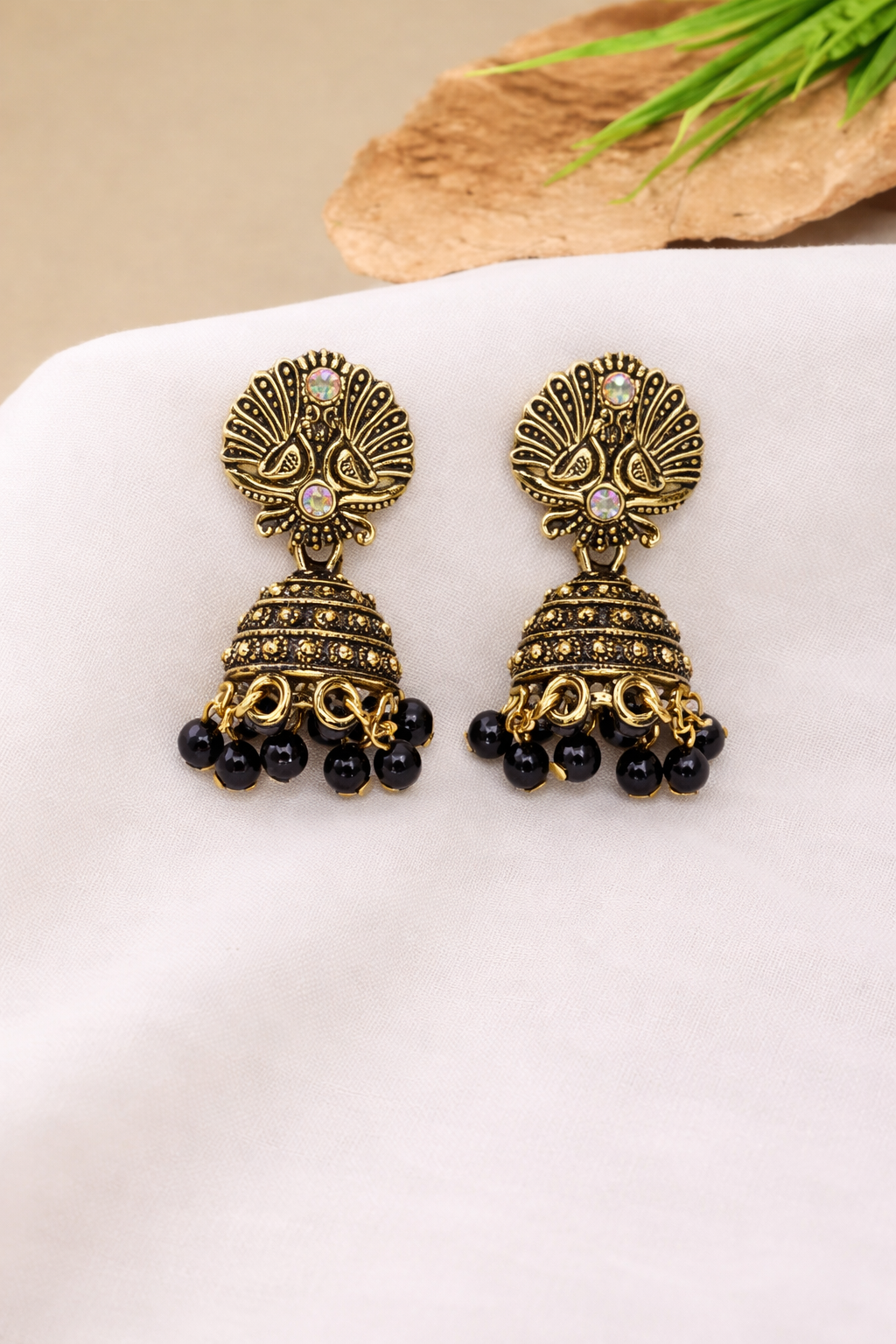Oxidised Jhumki Earrings
