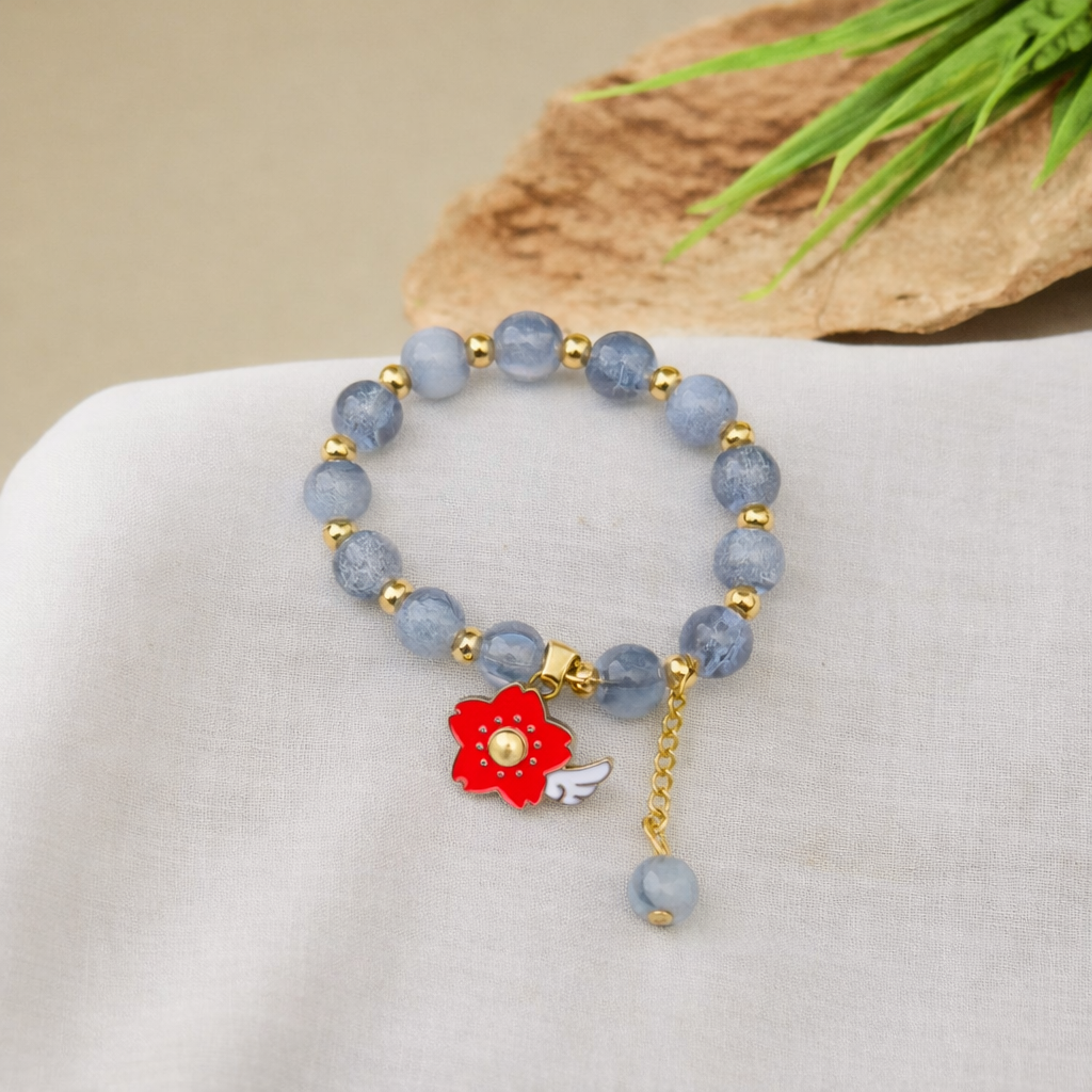 Crystal Beaded Charm Bracelet