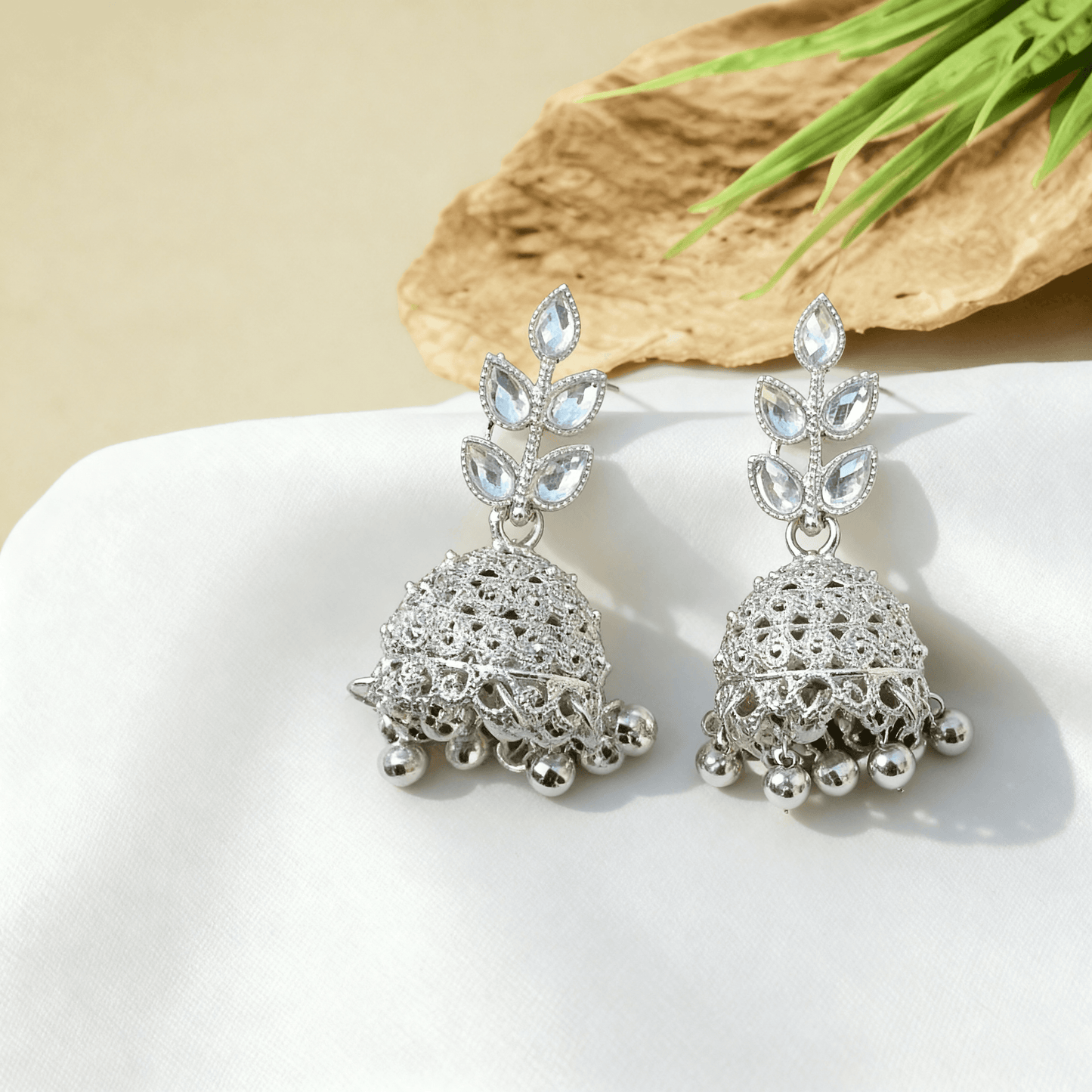 Oxidised Petal Cluster Jumka Earringsh