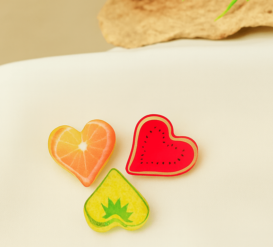 Fruit-themed hair claw clips