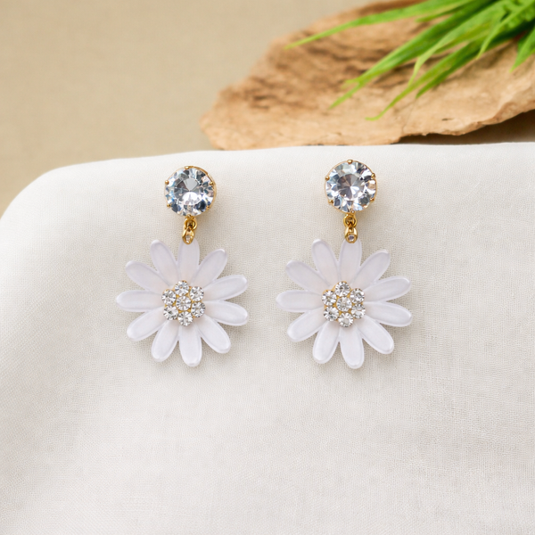Daisy Flower Drop Earrings