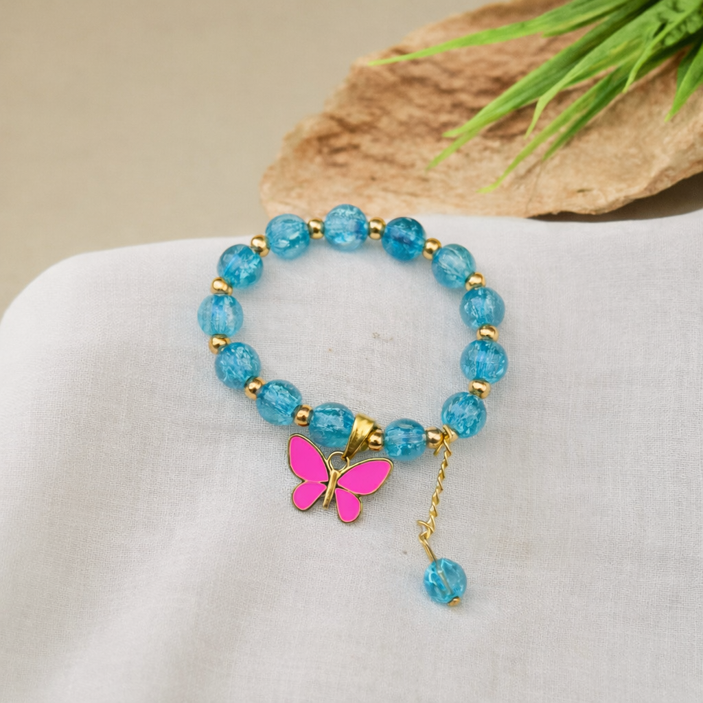 Butterfly Crystal Charm Bracelet