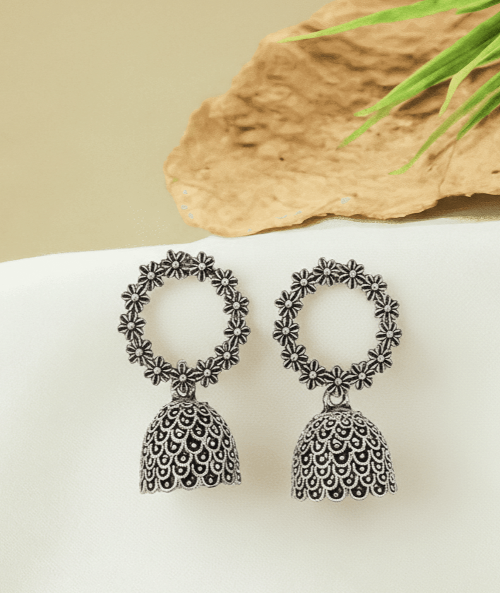 Oxidised Jhumka Earrings