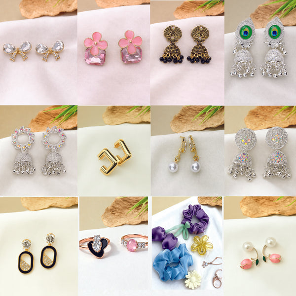 Special Gift Combo – 10 Trendy Jhumkas + Hair Accessories + 2 Scrunchies  + 2 FREE Gifts