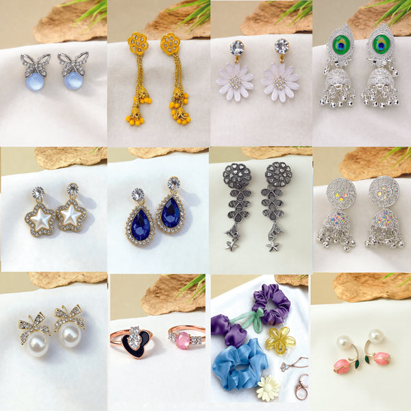 Viral Limited Offer Combo | 10 Jhumkas + 2 Scrunchies + 2 Hair Catchers + 2 Free Gifts
