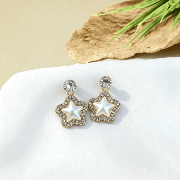 Classic pearl halo drop earrings