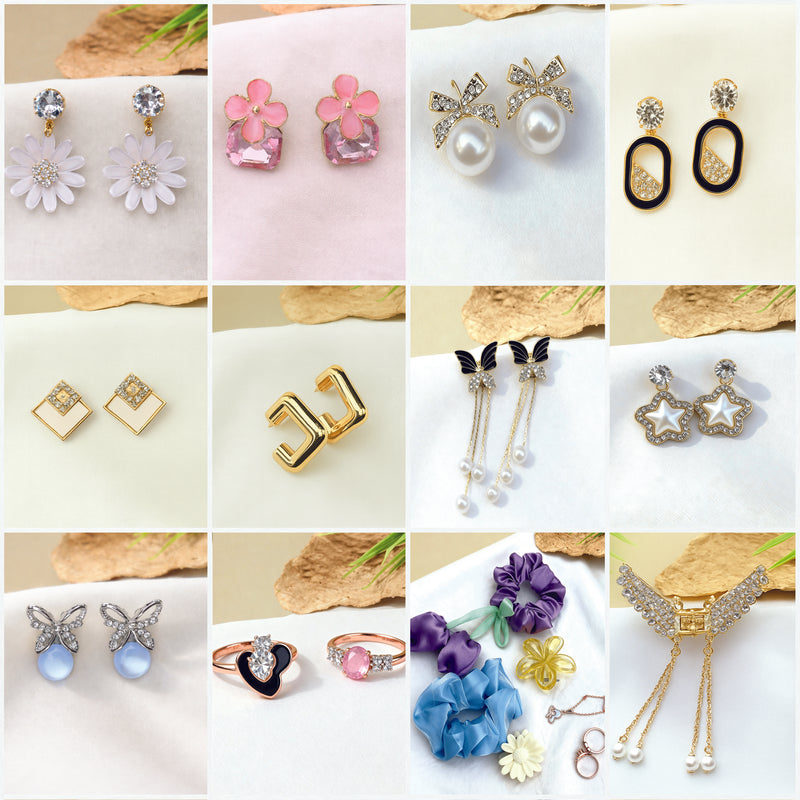 Valentine Special Korean Earrings Combo + 2 Free Gifts 🎁🎁