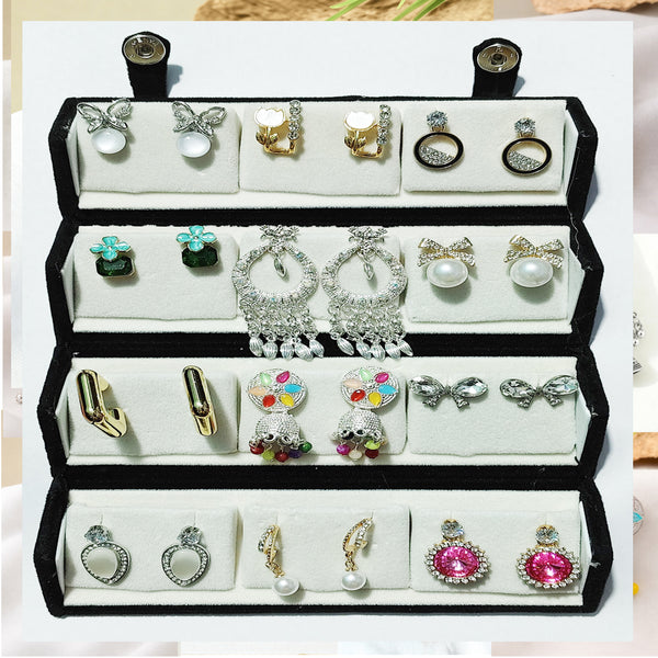 12 Earrings Combo Set with Velvet Box with 1 earrings free